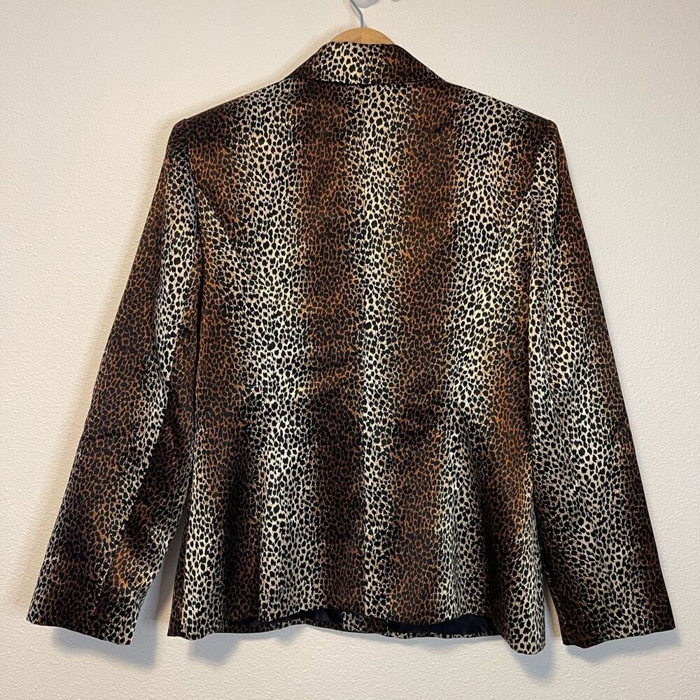 Vintage Clio 2 Suit Cheetah Print Blazer Size 12 - Picture 6 of 7